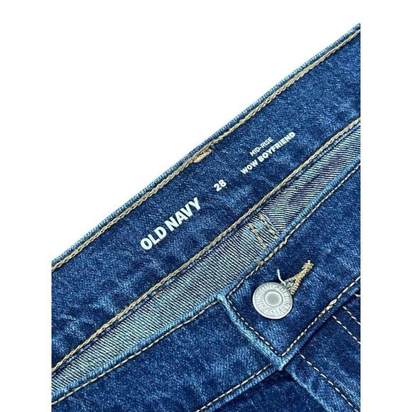 Old Navy Midrise Wow Boyfriend Jeans Medium Wash Plus Size Womens 28 New - Picture 3 of 8